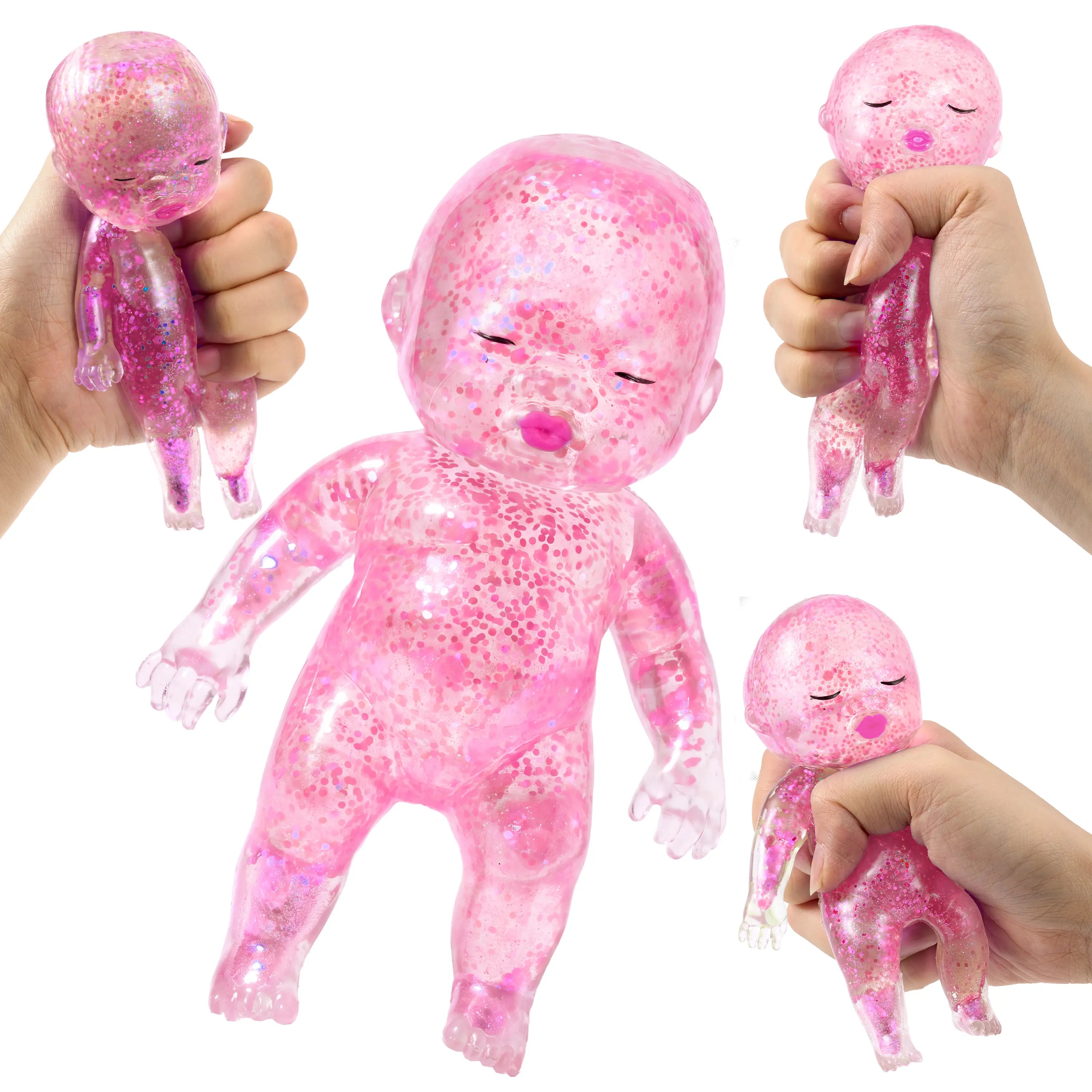 Baby Glitter Squishy Toys – 1/3PCS Slow-Rising Stress Relief Fidget Toy, Soft Squeeze Sensory Toy for Kids & Adults, Anxiety Relief Decompression Toy, Party Favor & Desk Gift