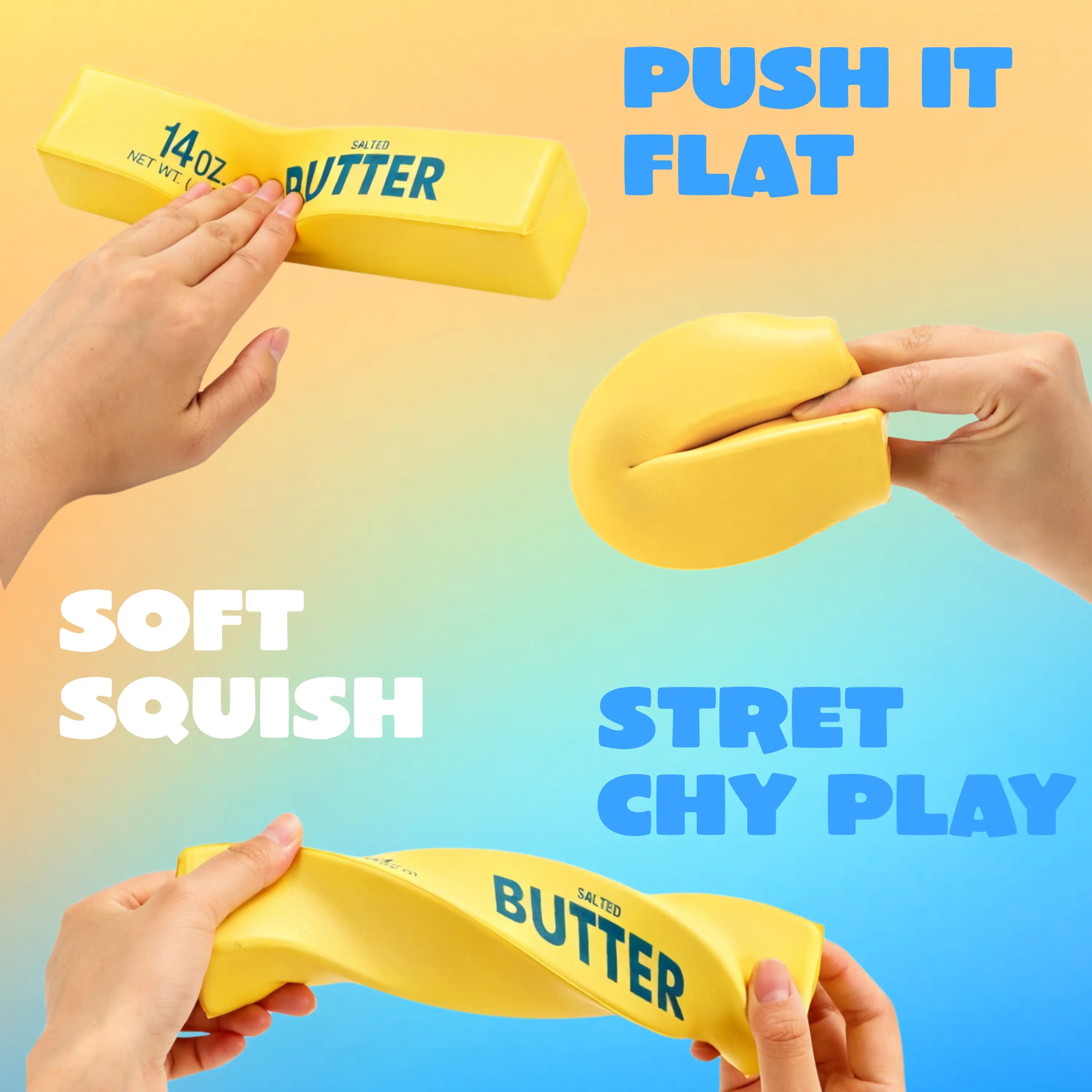 Jumbo Butter Squishy Toy – Slow-Rising Stress Relief Fidget, Soft Squeeze Sensory Decompression Toy for Kids & Adults, Stress Ball, Office Desk Toy, Birthday Gift & Party Favor