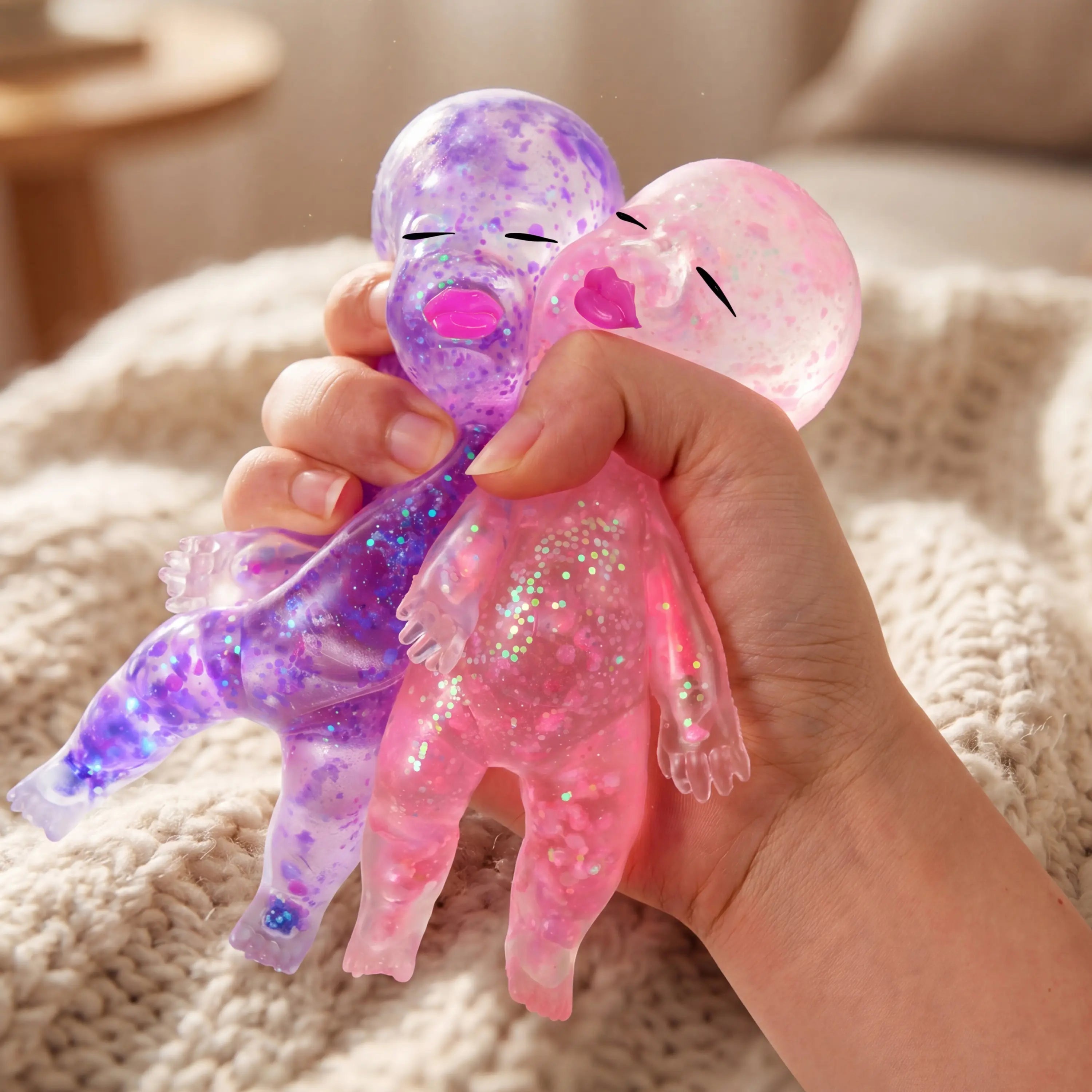 Baby Glitter Squishy Toys – 1/3PCS Slow-Rising Stress Relief Fidget Toy, Soft Squeeze Sensory Toy for Kids & Adults, Anxiety Relief Decompression Toy, Party Favor & Desk Gift