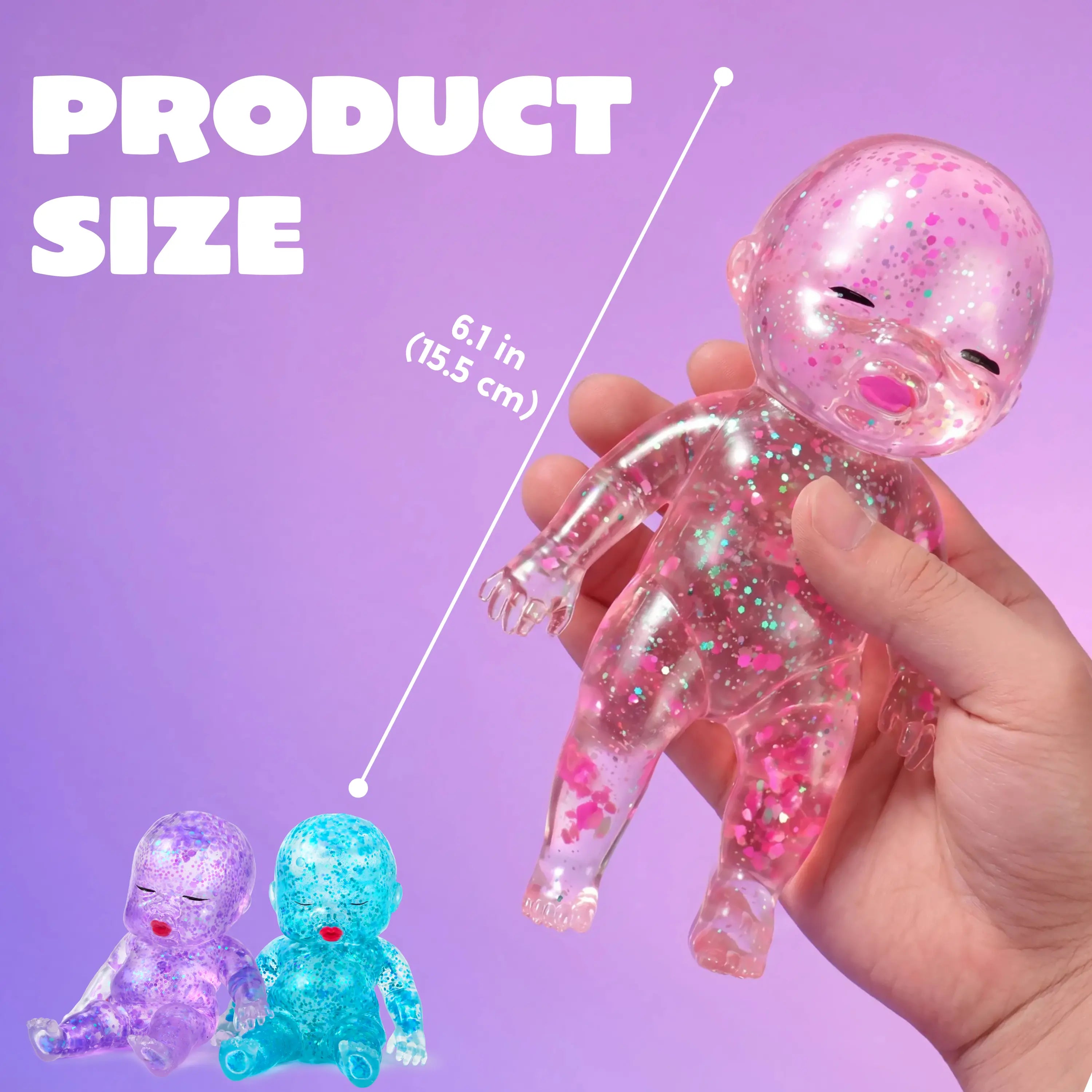 Baby Glitter Squishy Toys – 1/3PCS Slow-Rising Stress Relief Fidget Toy, Soft Squeeze Sensory Toy for Kids & Adults, Anxiety Relief Decompression Toy, Party Favor & Desk Gift