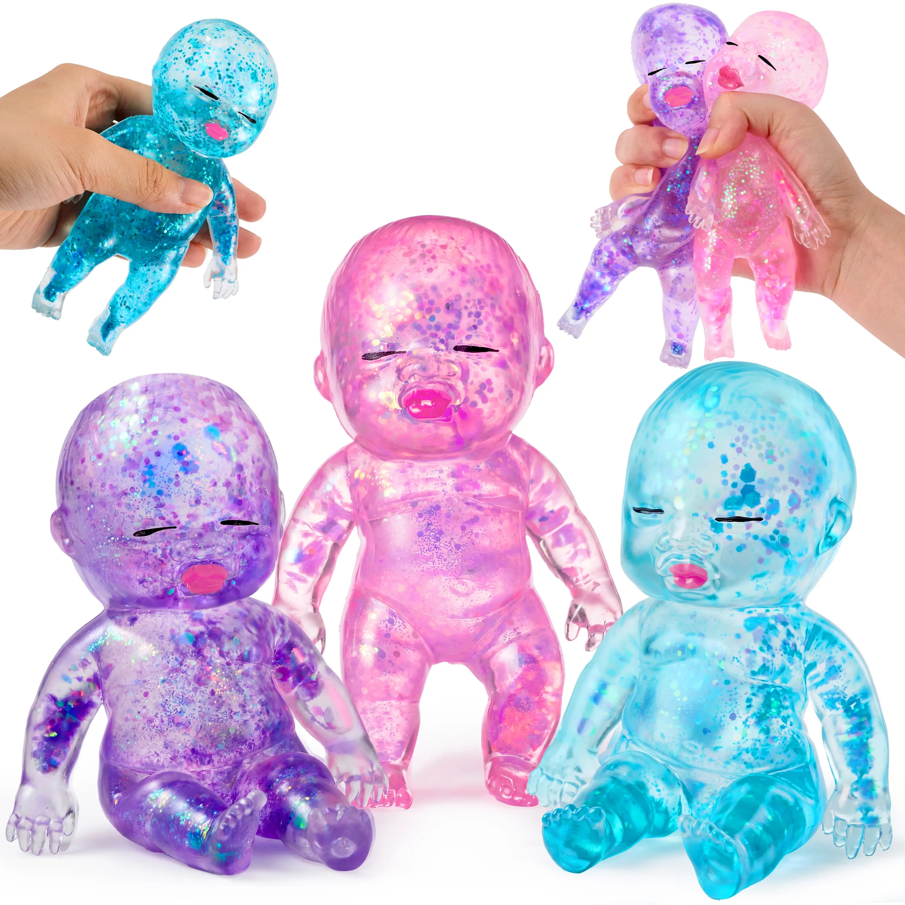 Baby Glitter Squishy Toys – 1/3PCS Slow-Rising Stress Relief Fidget Toy, Soft Squeeze Sensory Toy for Kids & Adults, Anxiety Relief Decompression Toy, Party Favor & Desk Gift