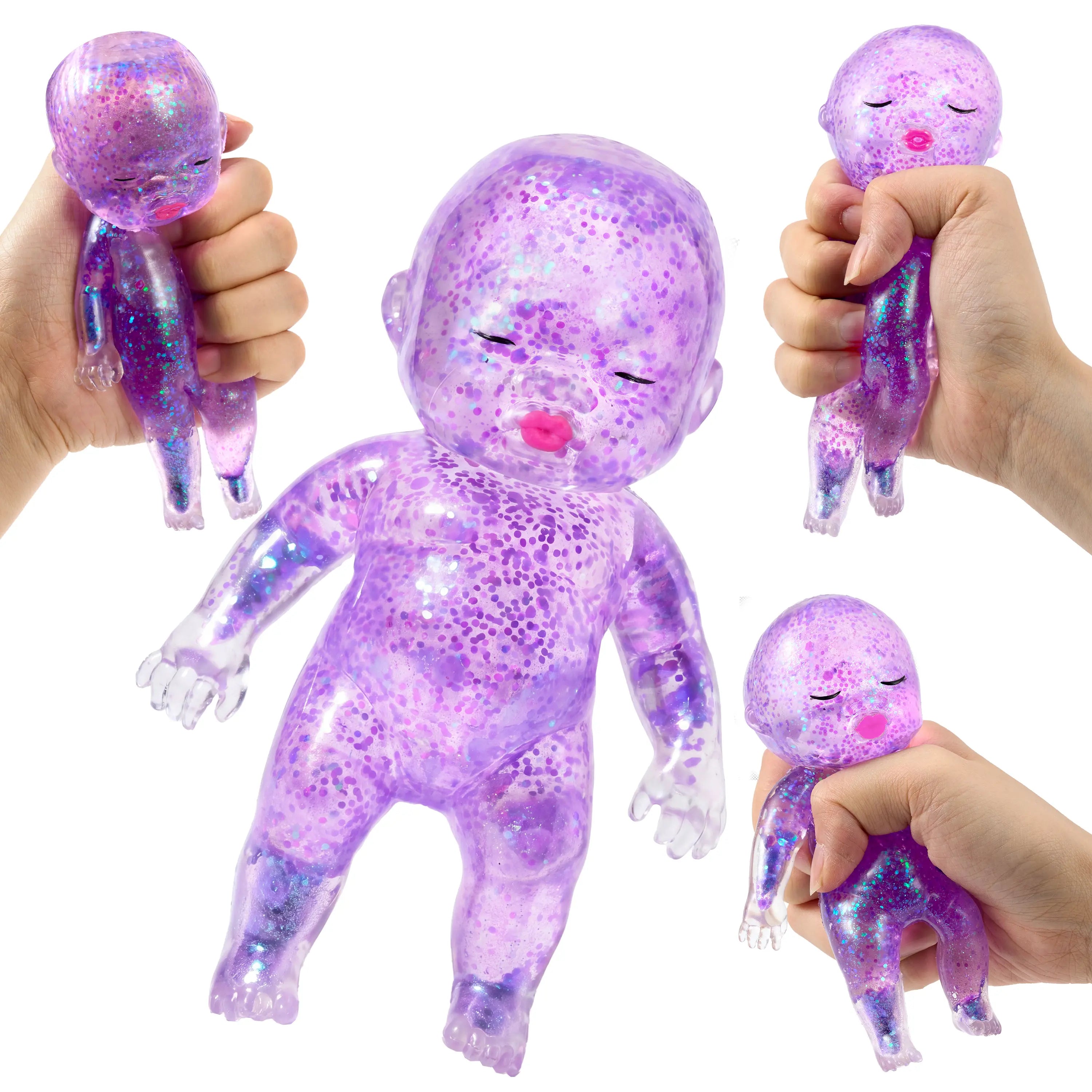 Baby Glitter Squishy Toys – 1/3PCS Slow-Rising Stress Relief Fidget Toy, Soft Squeeze Sensory Toy for Kids & Adults, Anxiety Relief Decompression Toy, Party Favor & Desk Gift