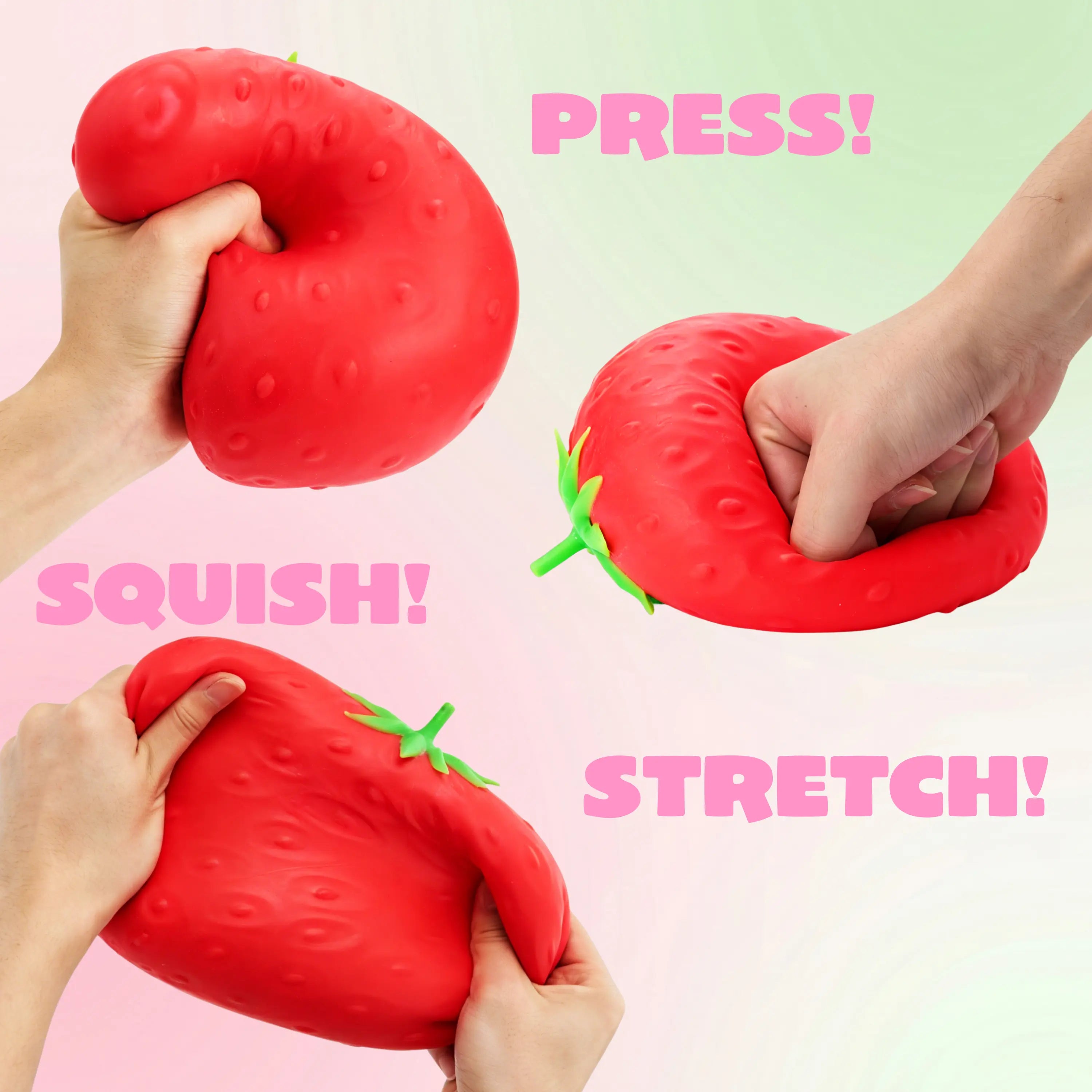 Jumbo Strawberry Squishy Toy – Soft Slow-Rising Stress Relief Fidget, Squeeze Sensory Decompression Toy for Kids & Adults, Anxiety Relief Gift, Desk Toy & Party Favor