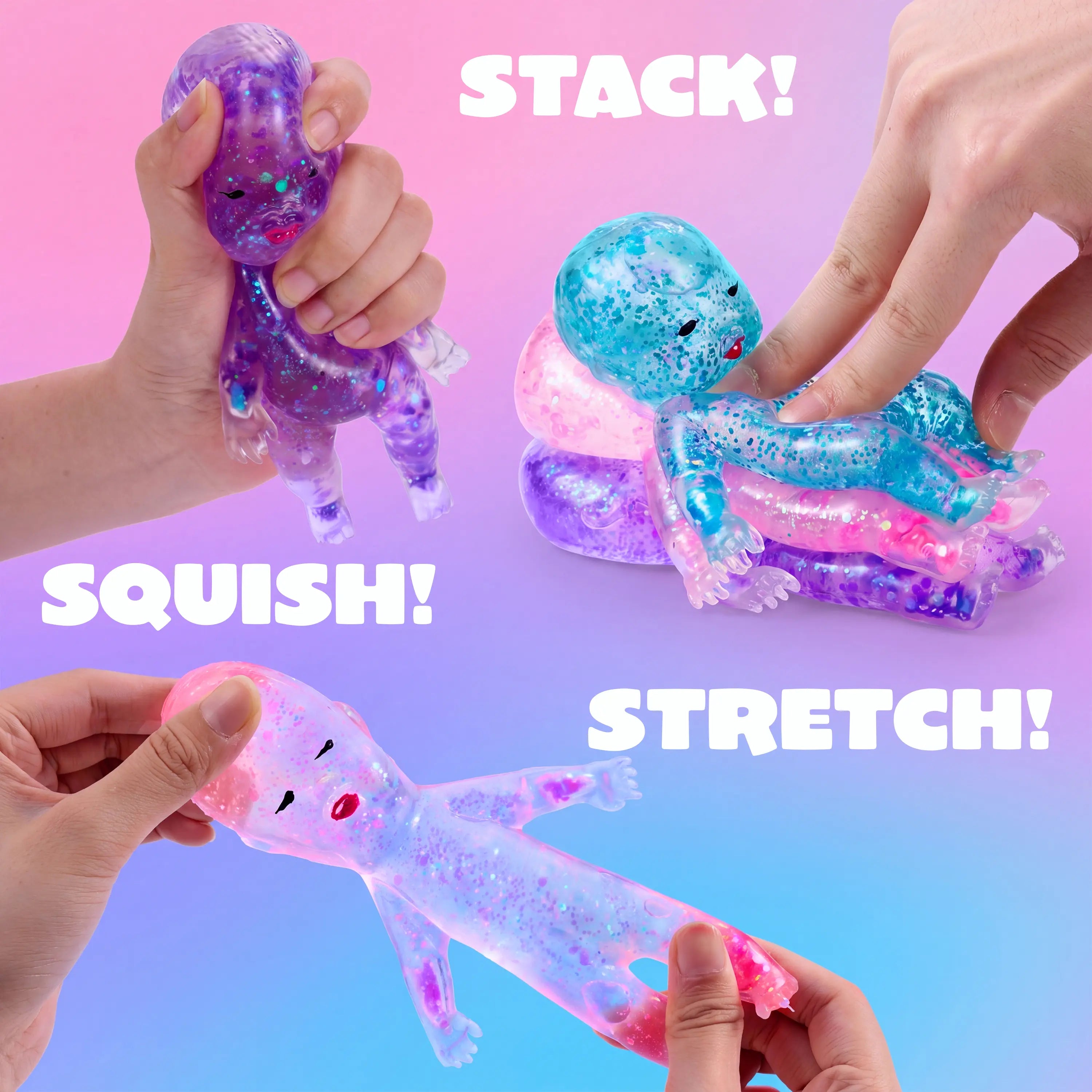 Baby Glitter Squishy Toys – 1/3PCS Slow-Rising Stress Relief Fidget Toy, Soft Squeeze Sensory Toy for Kids & Adults, Anxiety Relief Decompression Toy, Party Favor & Desk Gift