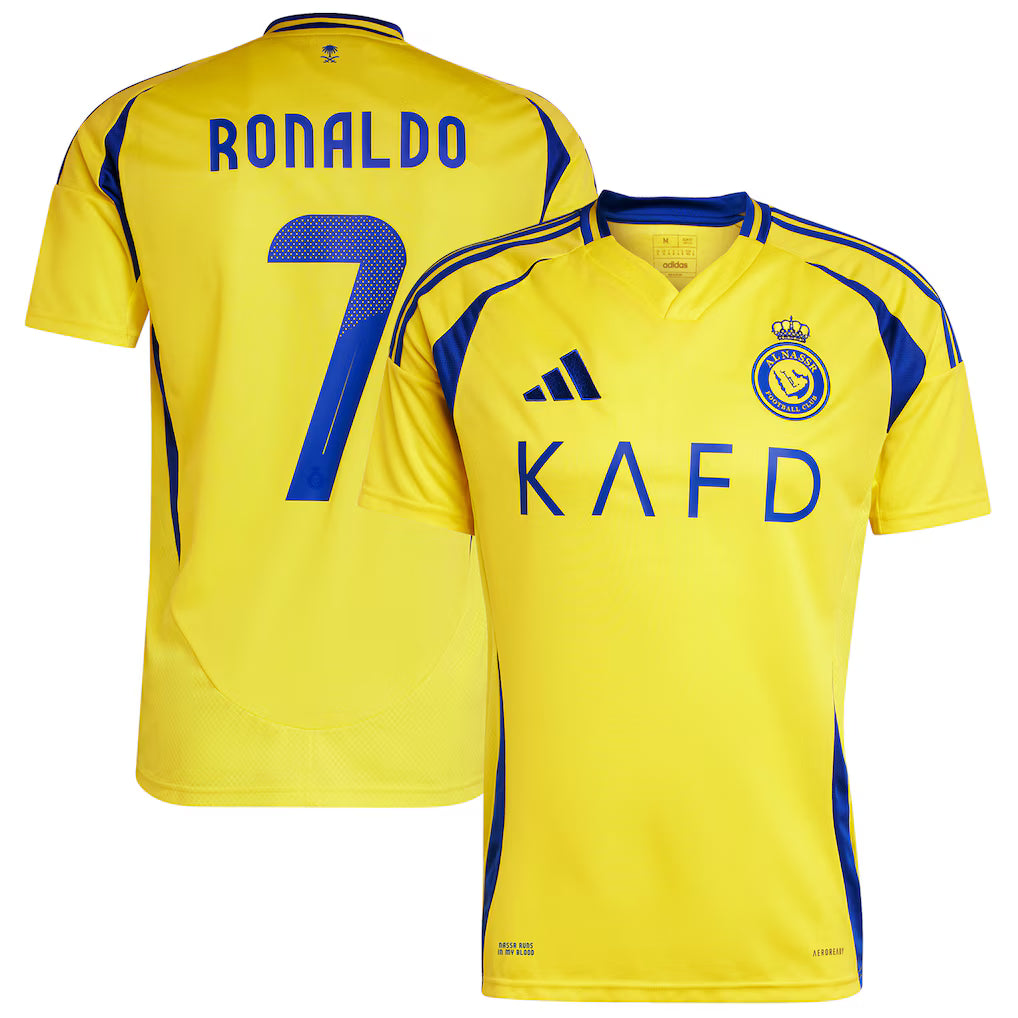 Al-Nassr FC Home Soccer Jersey 2024/25 - Yellow Shirt - Player #7 (Ronaldo)