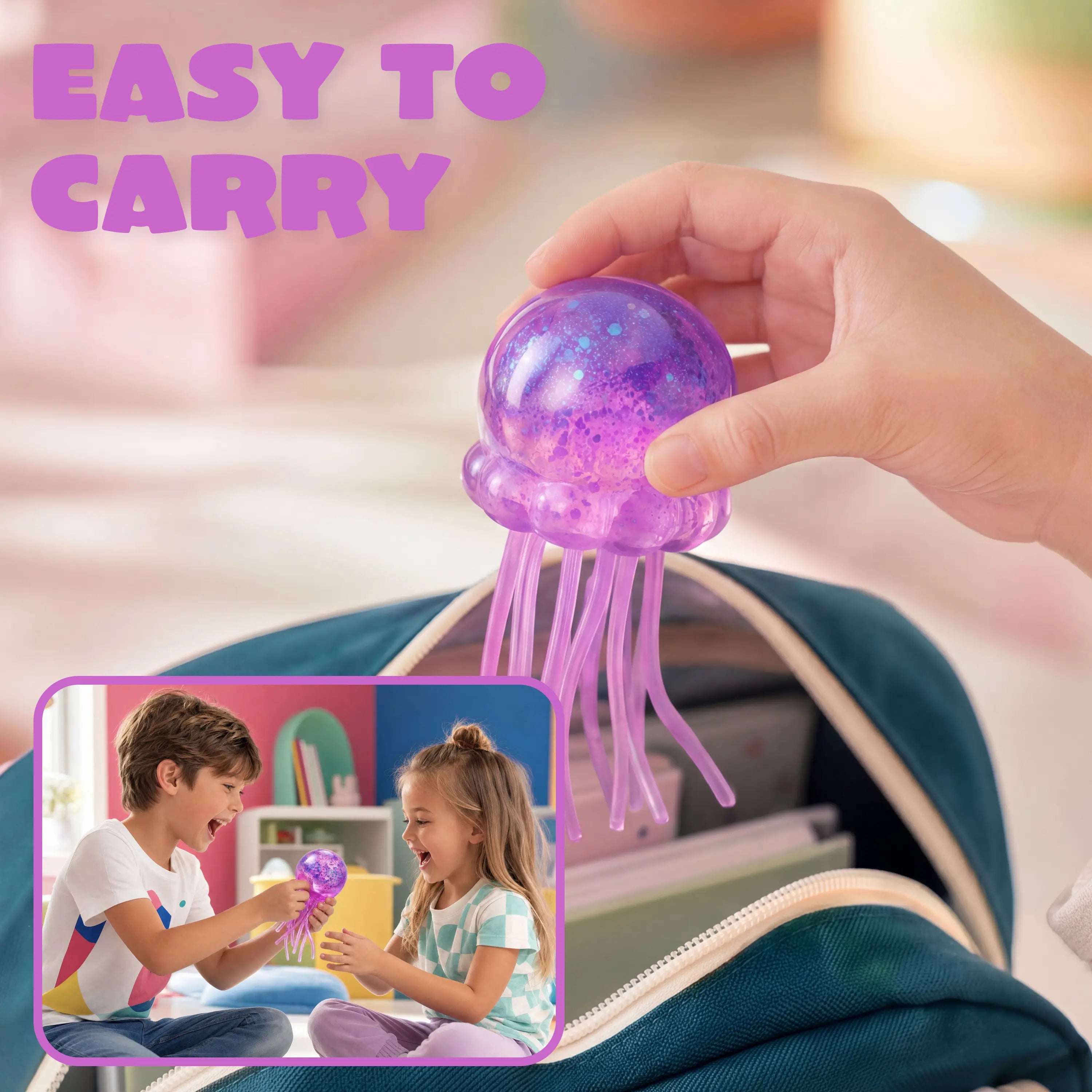 Jellyfish Glitter Squishy Toys – 1/3PCS Slow-Rising Stress Relief Fidget Toys, Soft Squeeze Sensory Toys for Kids & Adults, Anxiety Relief Decompression Toy, Party Favors & Desk Gifts