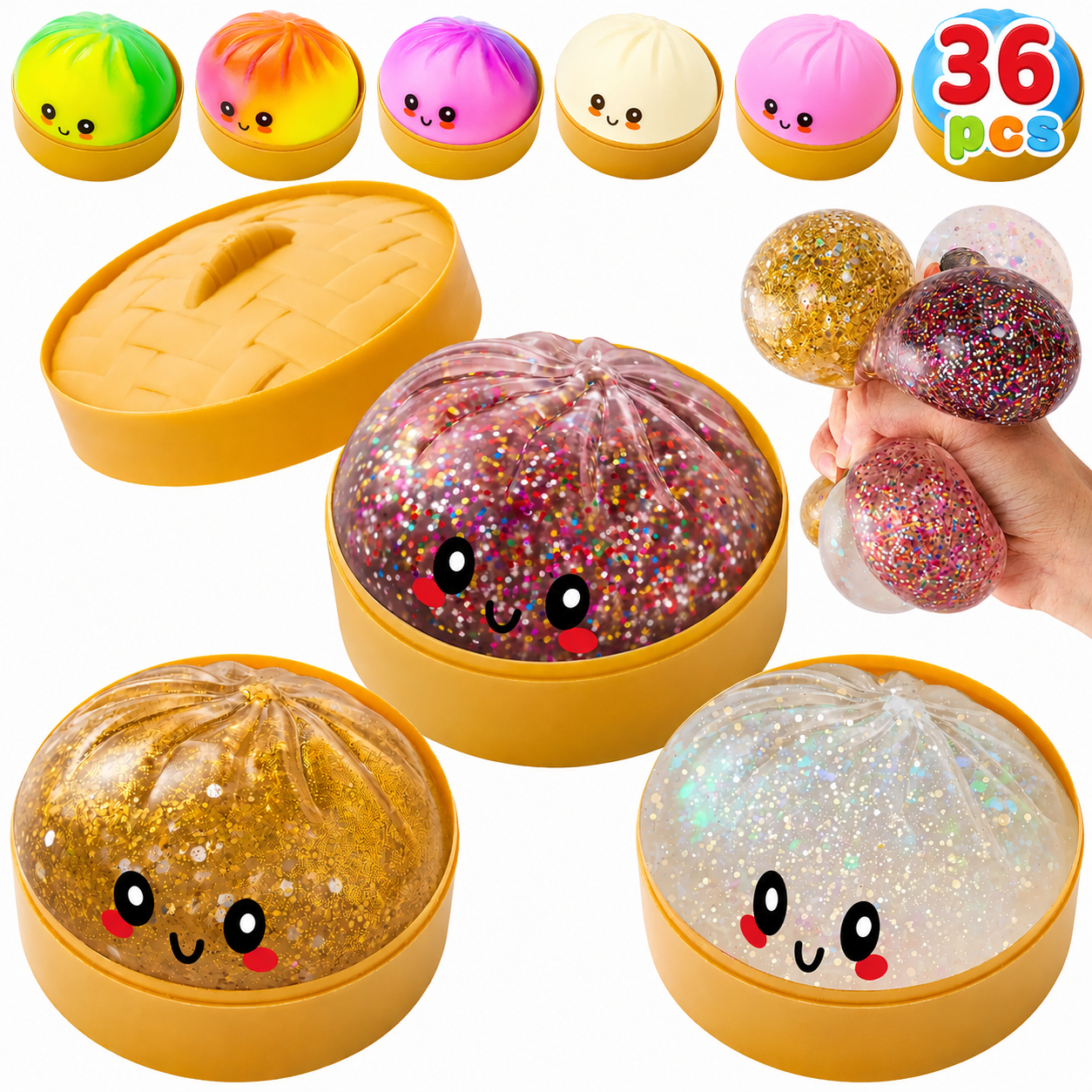 Dumpling Mystery Box Sensory Squeeze Toy – Random Style Surprise, Quick Rebound Soft Stress Ball, Colorful Fidget Toy for Kids & Adults, Decompression Gift