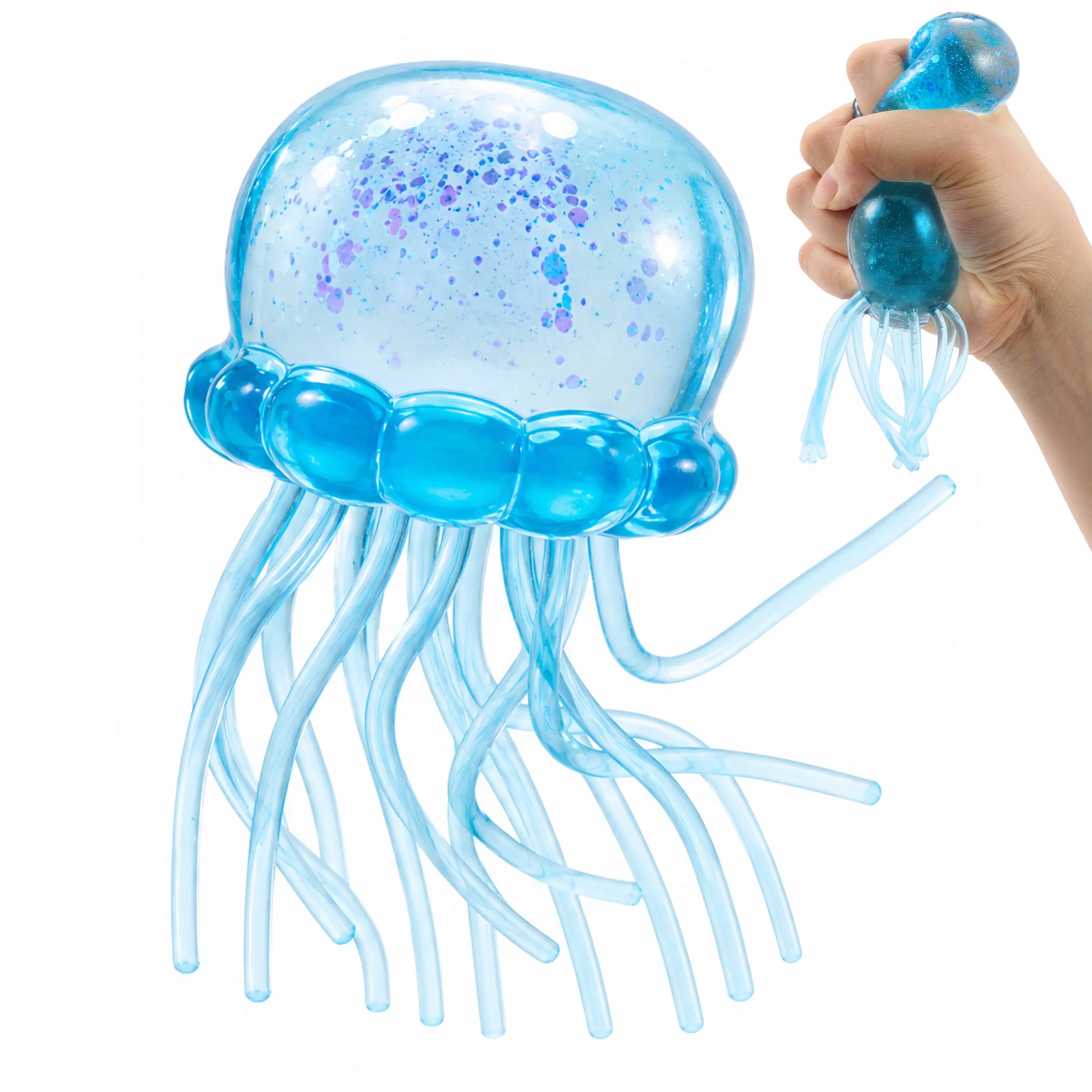 Jellyfish Glitter Squishy Toys – 1/3PCS Slow-Rising Stress Relief Fidget Toys, Soft Squeeze Sensory Toys for Kids & Adults, Anxiety Relief Decompression Toy, Party Favors & Desk Gifts