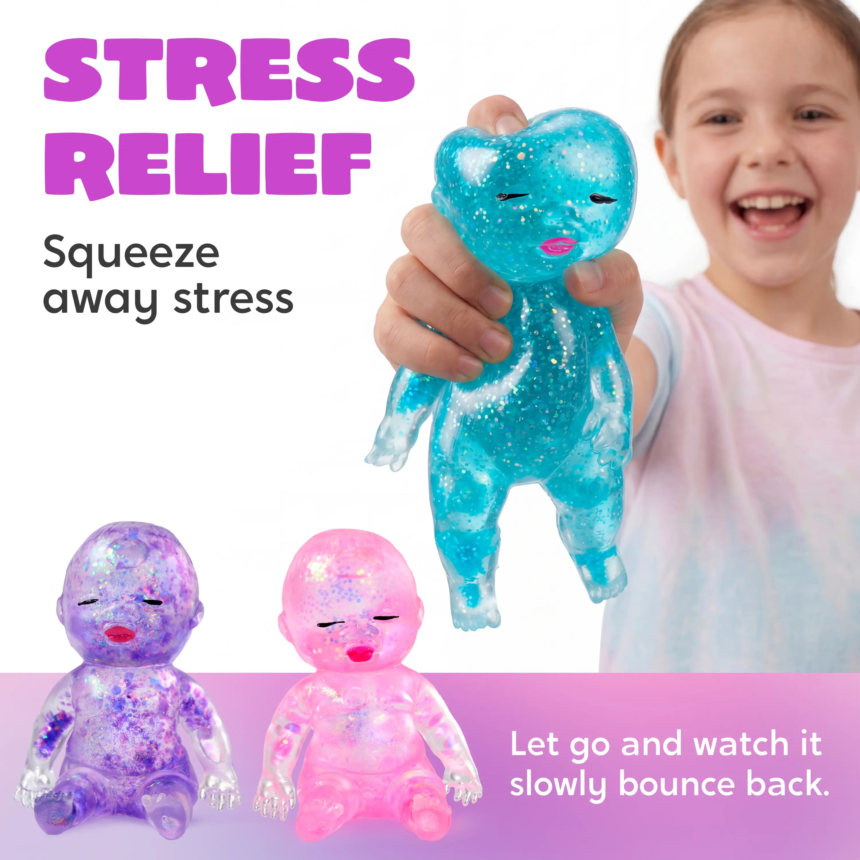 Baby Glitter Squishy Toys – 1/3PCS Slow-Rising Stress Relief Fidget Toy, Soft Squeeze Sensory Toy for Kids & Adults, Anxiety Relief Decompression Toy, Party Favor & Desk Gift