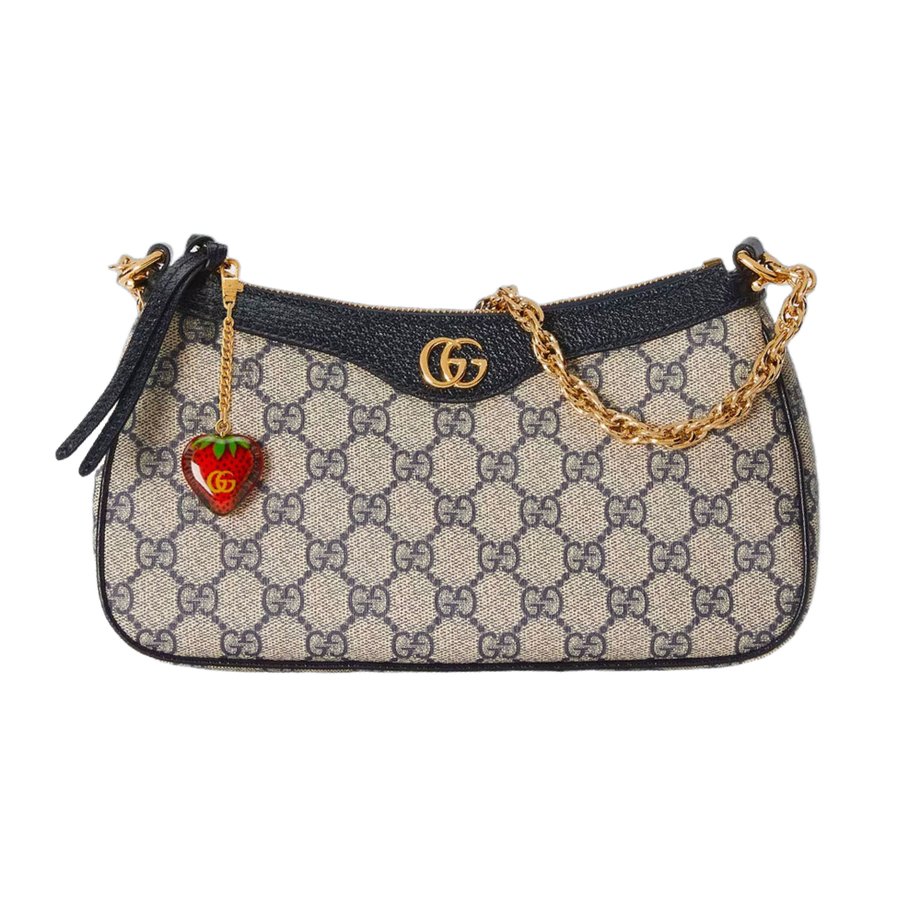 GUCCI Black Ophidia Leather-Trimmed Shoulder Bag