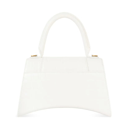 BALENCIAGA White Leather Hourglass Small Shoulder Bag