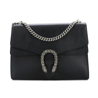 GUCCI Black Leather Dionysus Medium Shoulder Bag