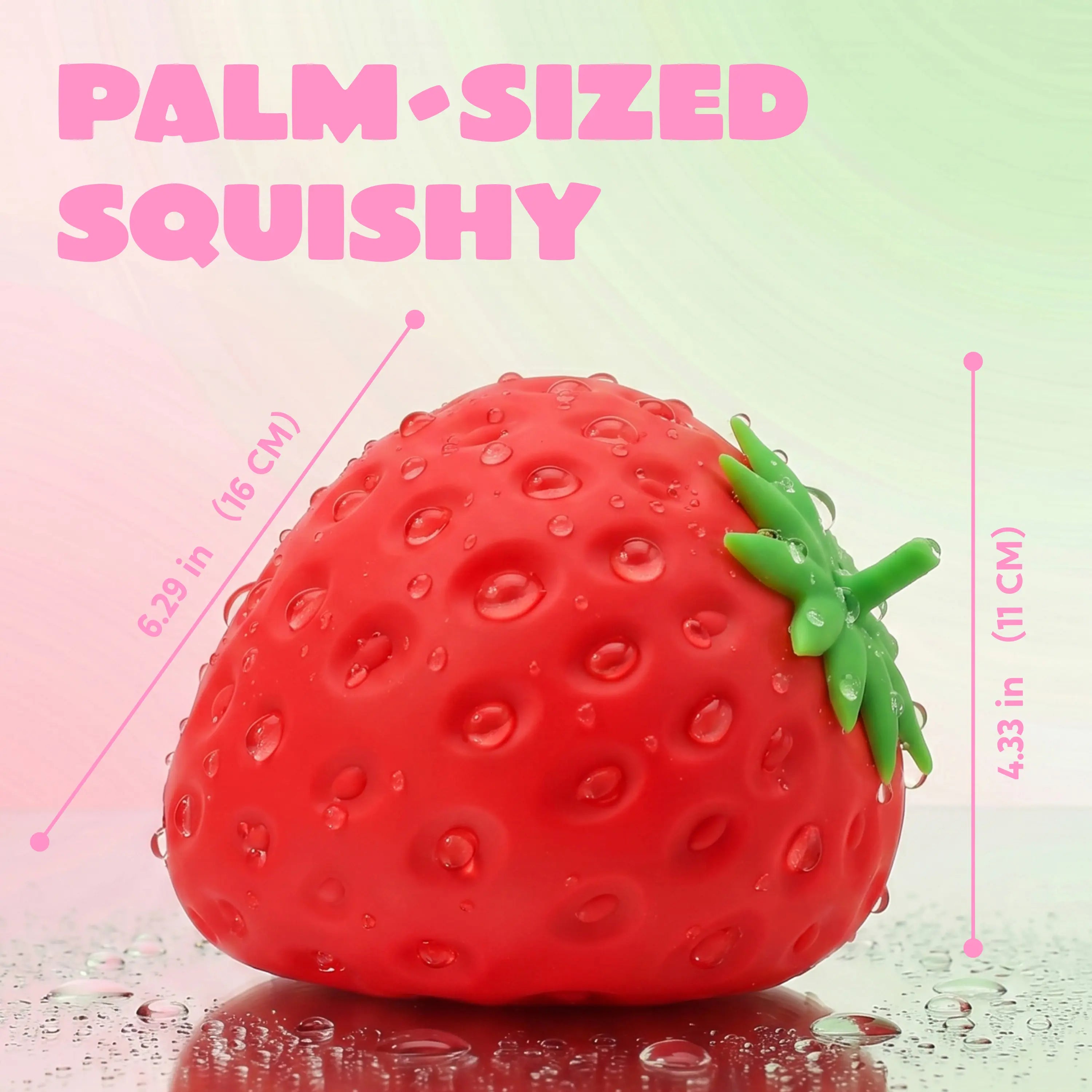 Jumbo Strawberry Squishy Toy – Soft Slow-Rising Stress Relief Fidget, Squeeze Sensory Decompression Toy for Kids & Adults, Anxiety Relief Gift, Desk Toy & Party Favor
