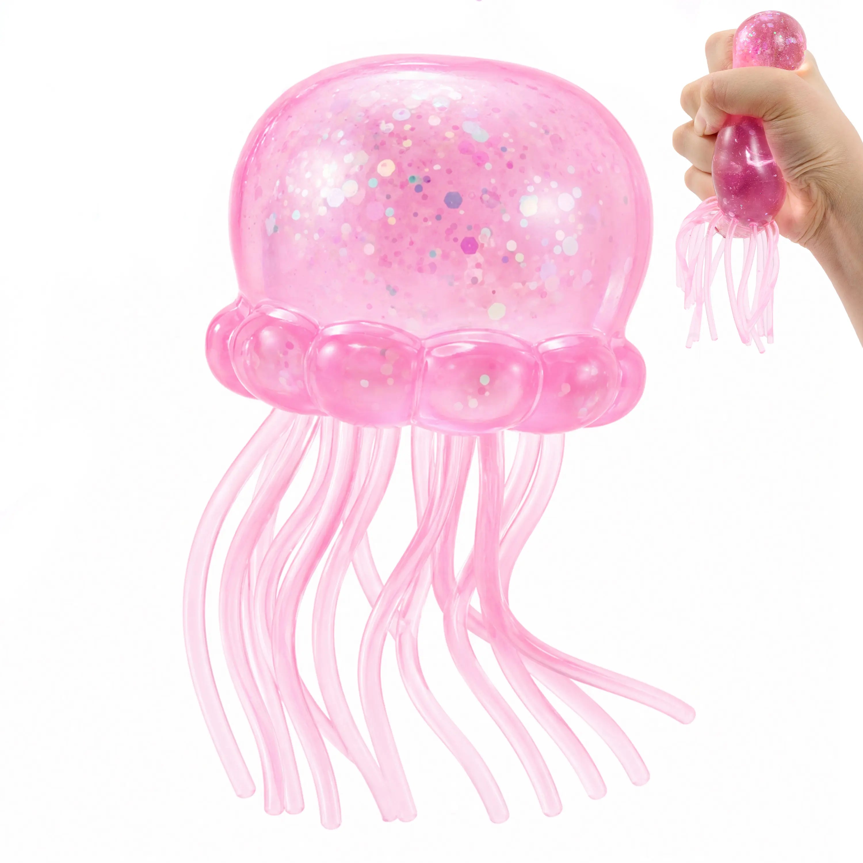 Jellyfish Glitter Squishy Toys – 1/3PCS Slow-Rising Stress Relief Fidget Toys, Soft Squeeze Sensory Toys for Kids & Adults, Anxiety Relief Decompression Toy, Party Favors & Desk Gifts