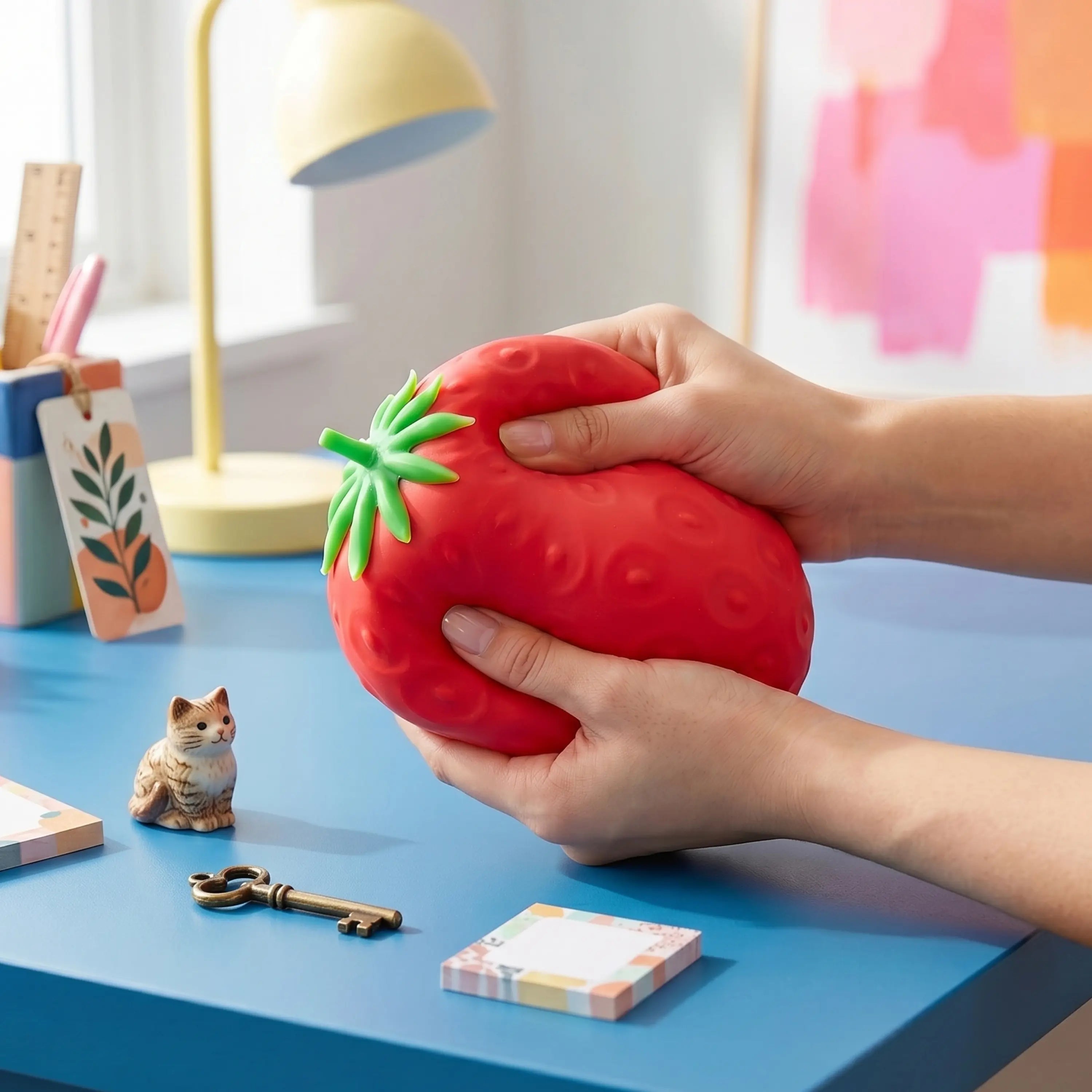 Jumbo Strawberry Squishy Toy – Soft Slow-Rising Stress Relief Fidget, Squeeze Sensory Decompression Toy for Kids & Adults, Anxiety Relief Gift, Desk Toy & Party Favor