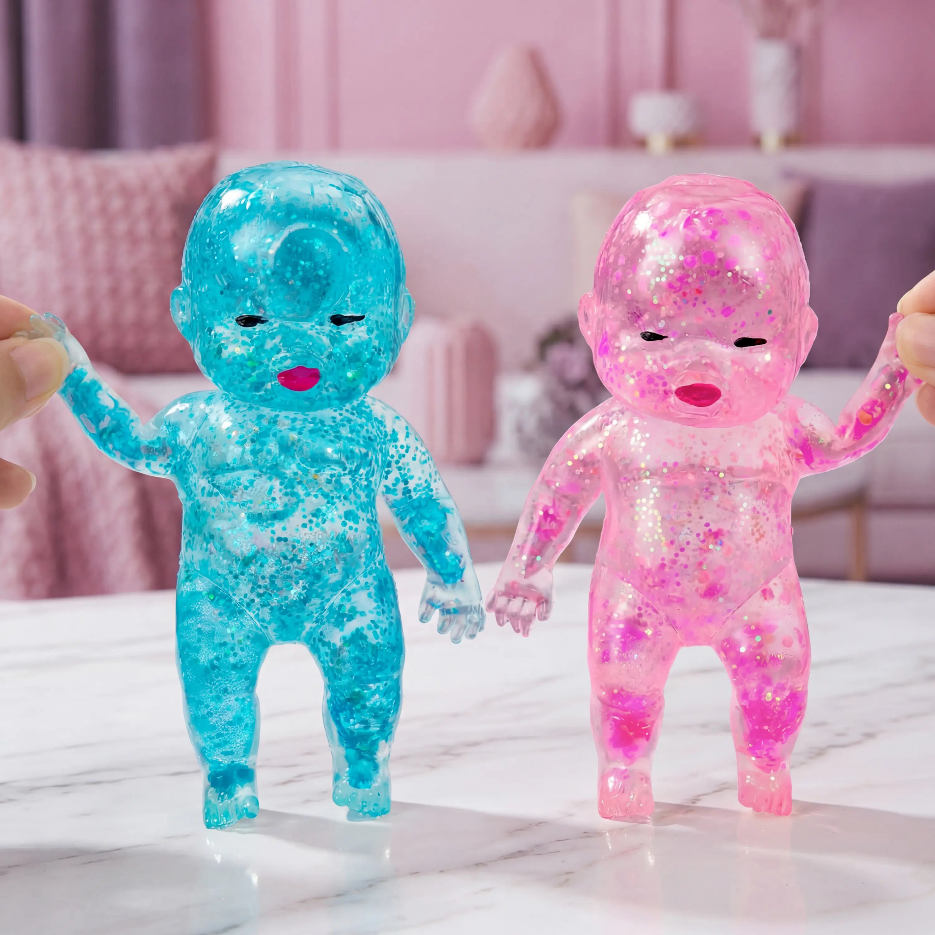 Baby Glitter Squishy Toys – 1/3PCS Slow-Rising Stress Relief Fidget Toy, Soft Squeeze Sensory Toy for Kids & Adults, Anxiety Relief Decompression Toy, Party Favor & Desk Gift